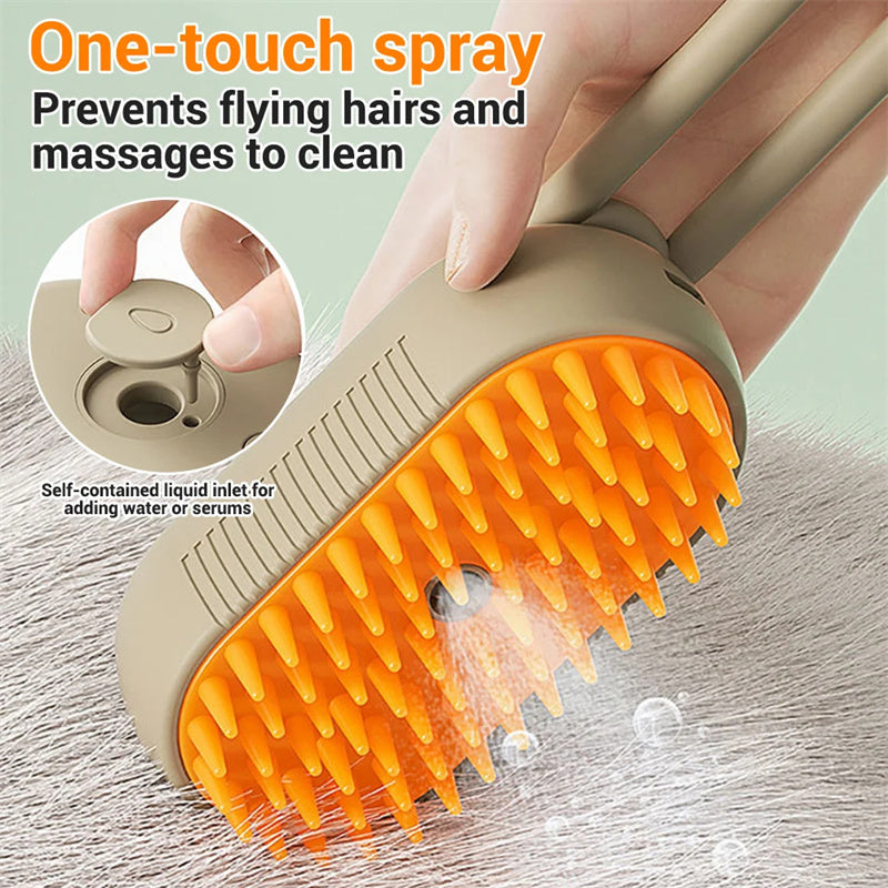 Cat Steam Brush Steamy Dog Brush 3 In 1 Electric | PetNestUK