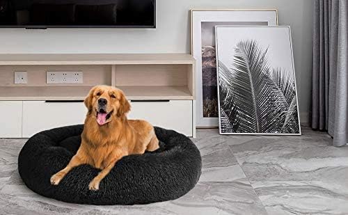 MFOX Calming Dog Bed Cat Bed Donut, Faux Fur | PetNestUK