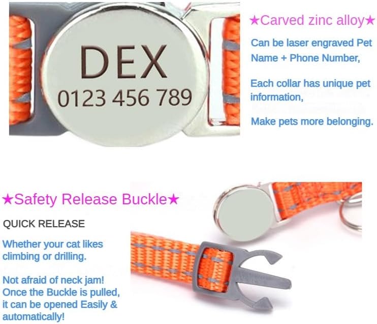 SEOUGEE Cat Collar Quick Release with | PetNestUK