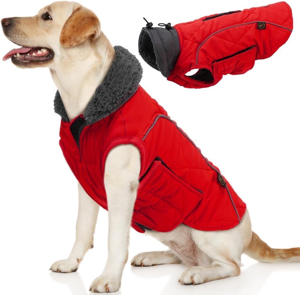 EMUST Winter Dog Coats, Fleece Dog Apparel for | PetNestUK
