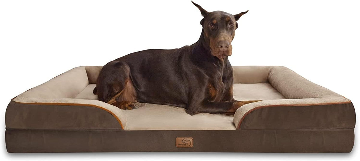 Bedsure Foam Dog Sofa Bed with Bolster Sides