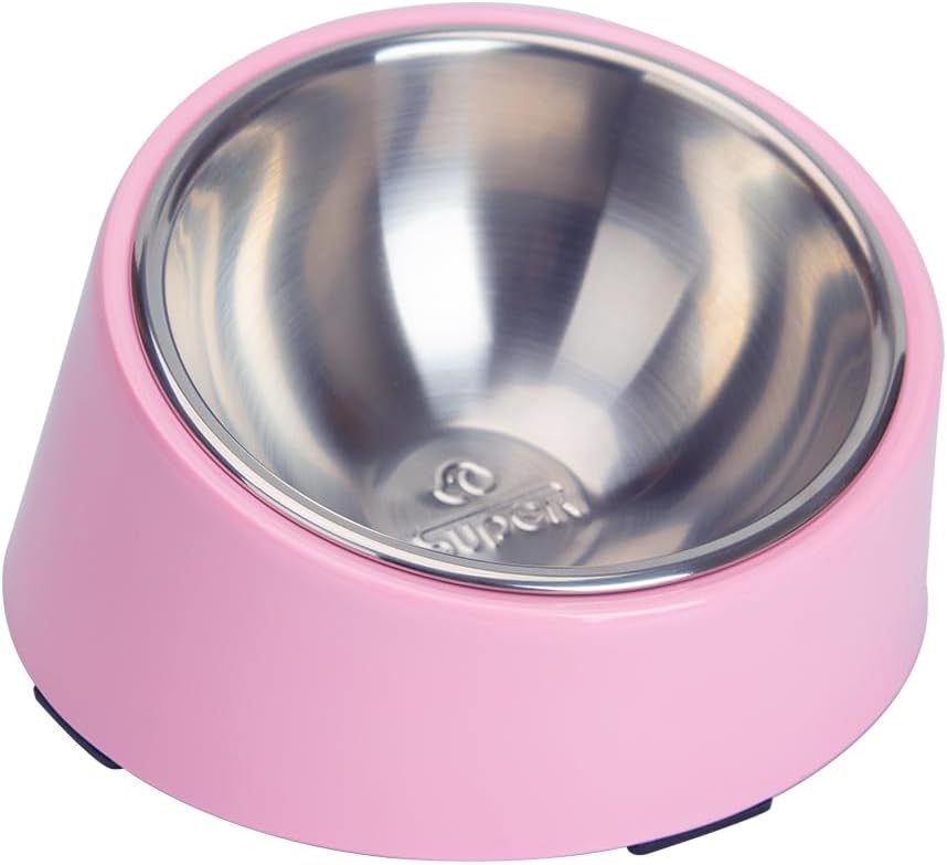 SuperDesign Slanted Stainless-Steel Pet Bowl