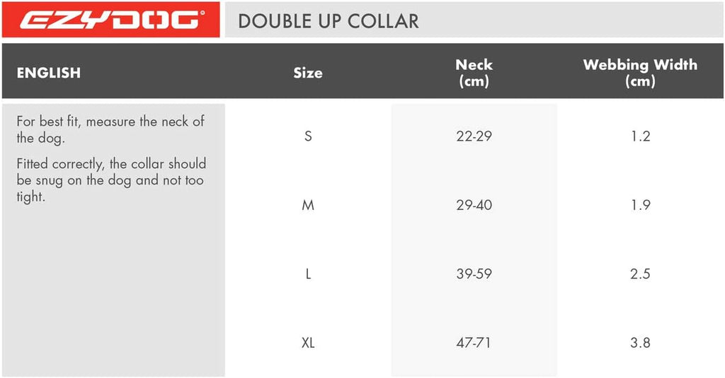EzyDog Double Up Adjustable Dog Collar