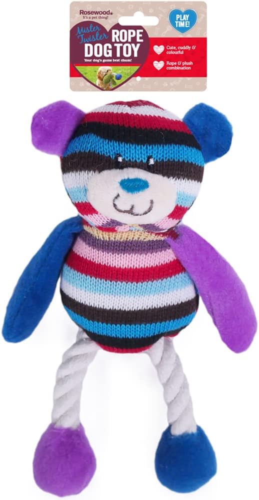 Rosewood Marvin Monkey Dog Toy, brown/tan/blue | PetNestUK
