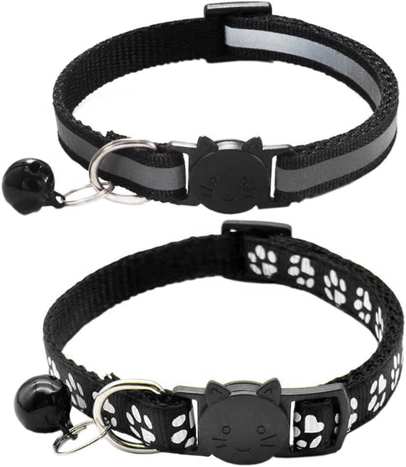 Qinao 2Pack Cat Collars Quick Release Reflective | PetNestUK
