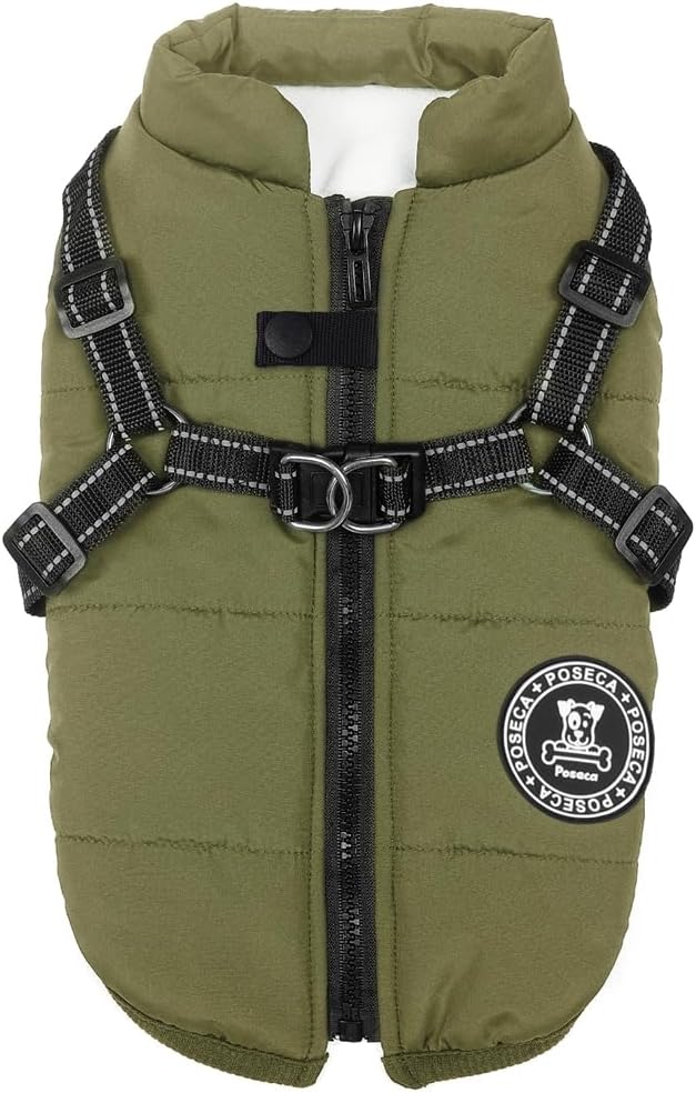 Poseca Dog Coat with Harness Attachment