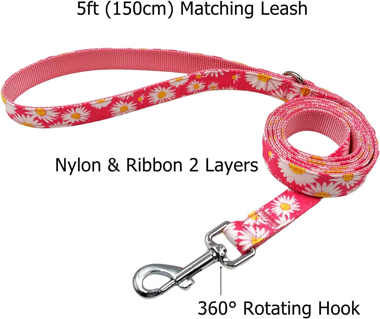 Olahibi Daisy Pattern Dog Collar and Leash | PetNestUK