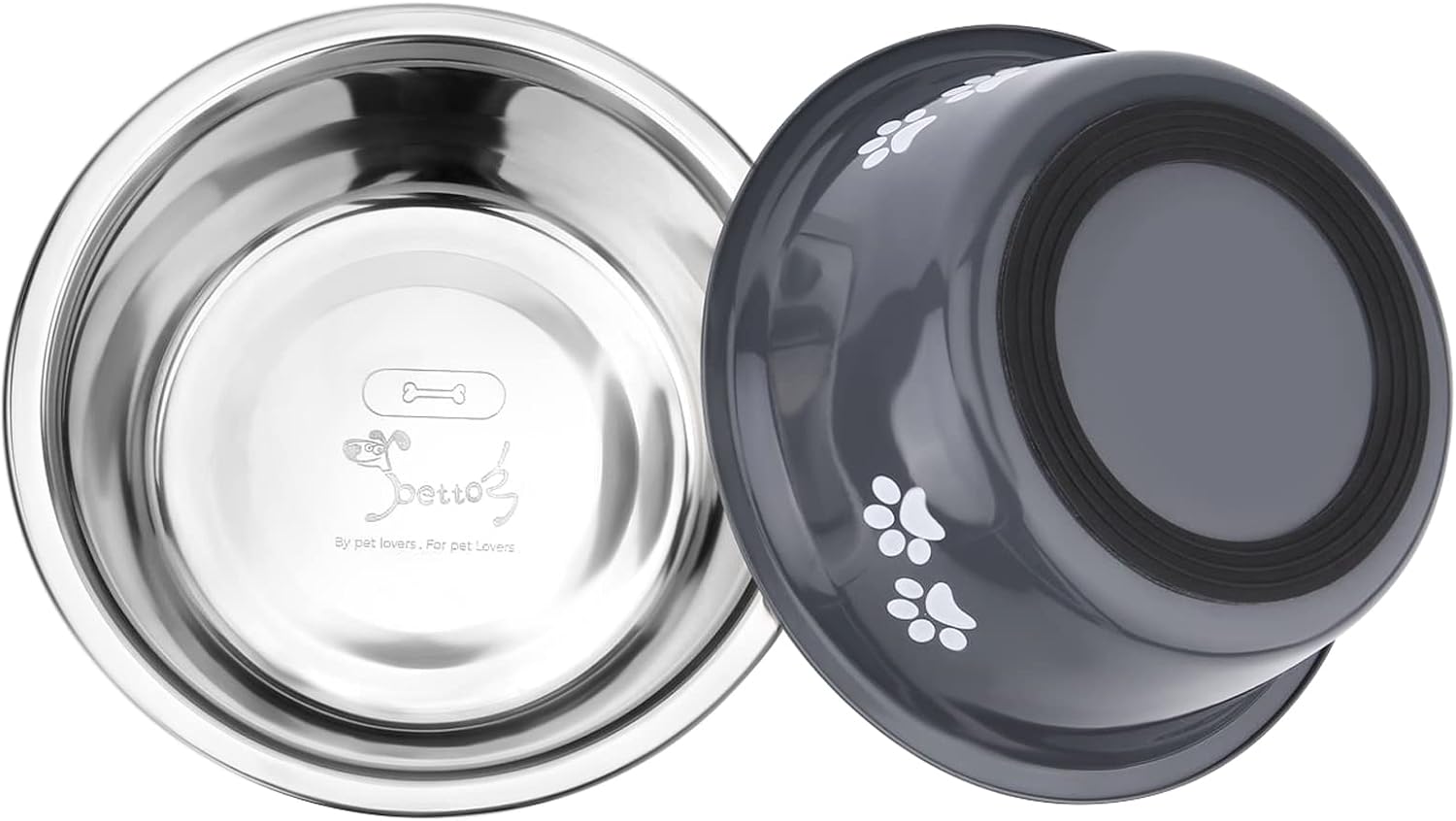 2 Pack Dog Bowls, Stainless Steel Dog Bowls with | PetNestUK