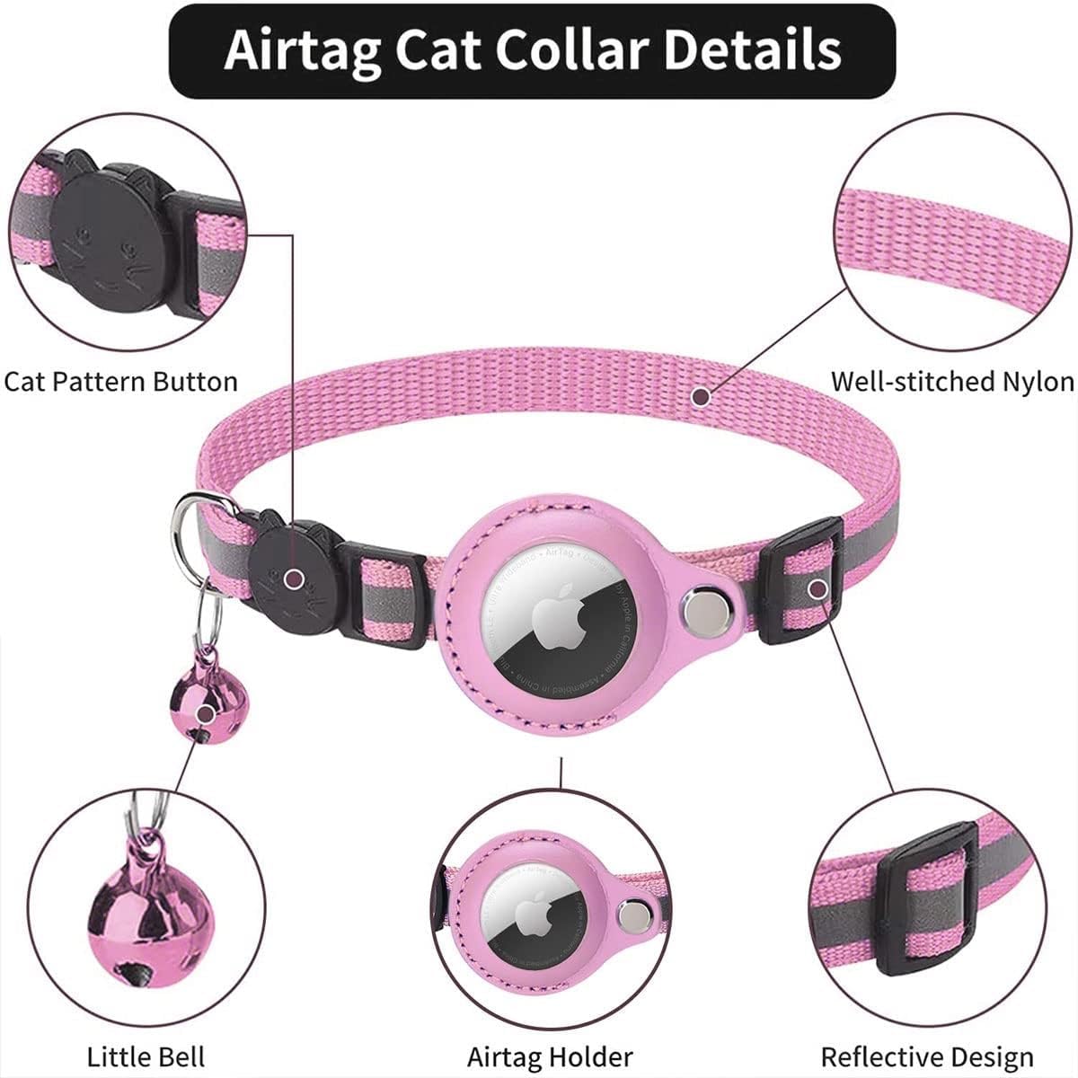 Airtag Cat Collar, Air tag Cat Collar with Bell | PetNestUK