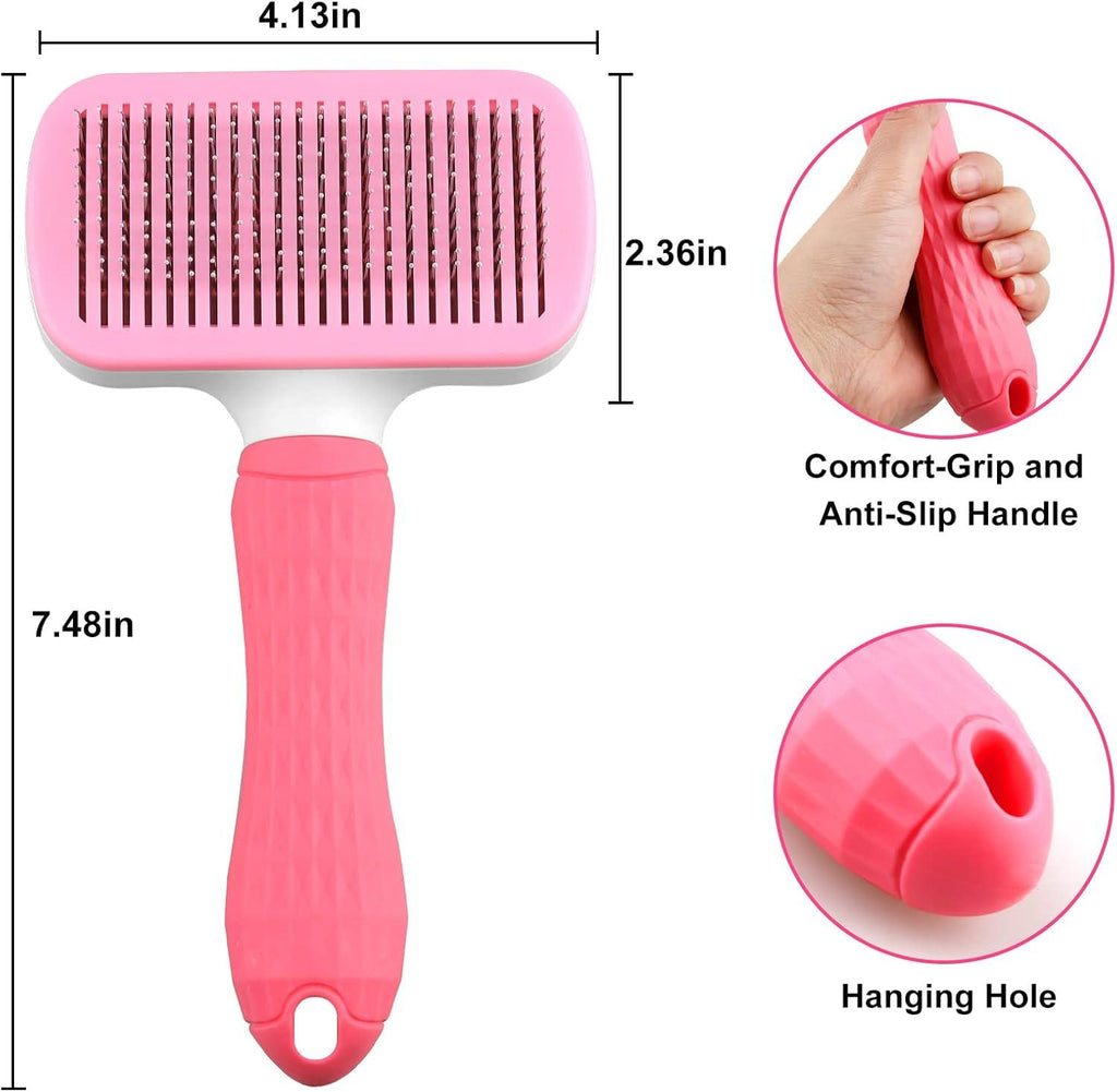 Dog Brush Cat Brush Grooming Comb,Self Cleaning | PetNestUK