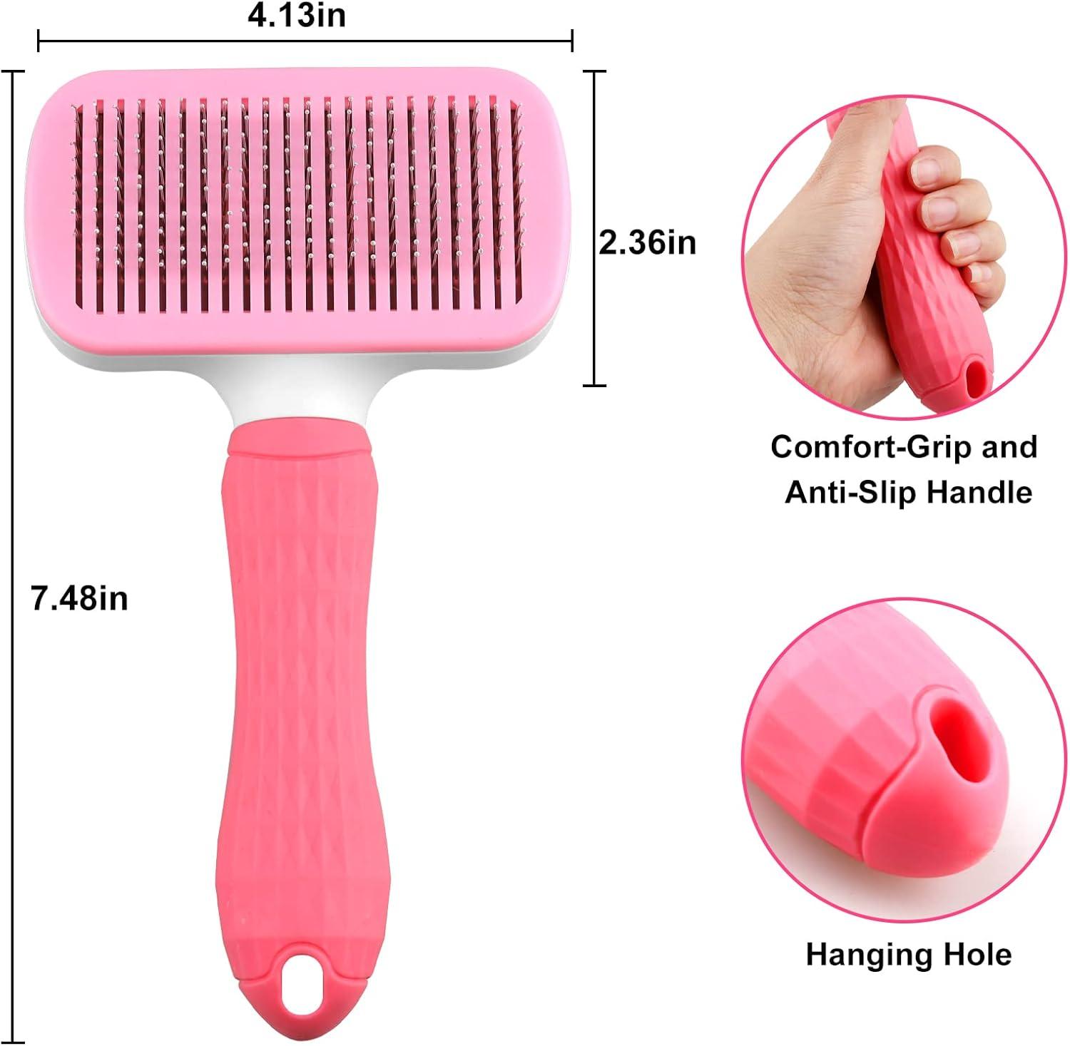 Dog Brush Cat Brush Grooming Comb,Self Cleaning | PetNestUK