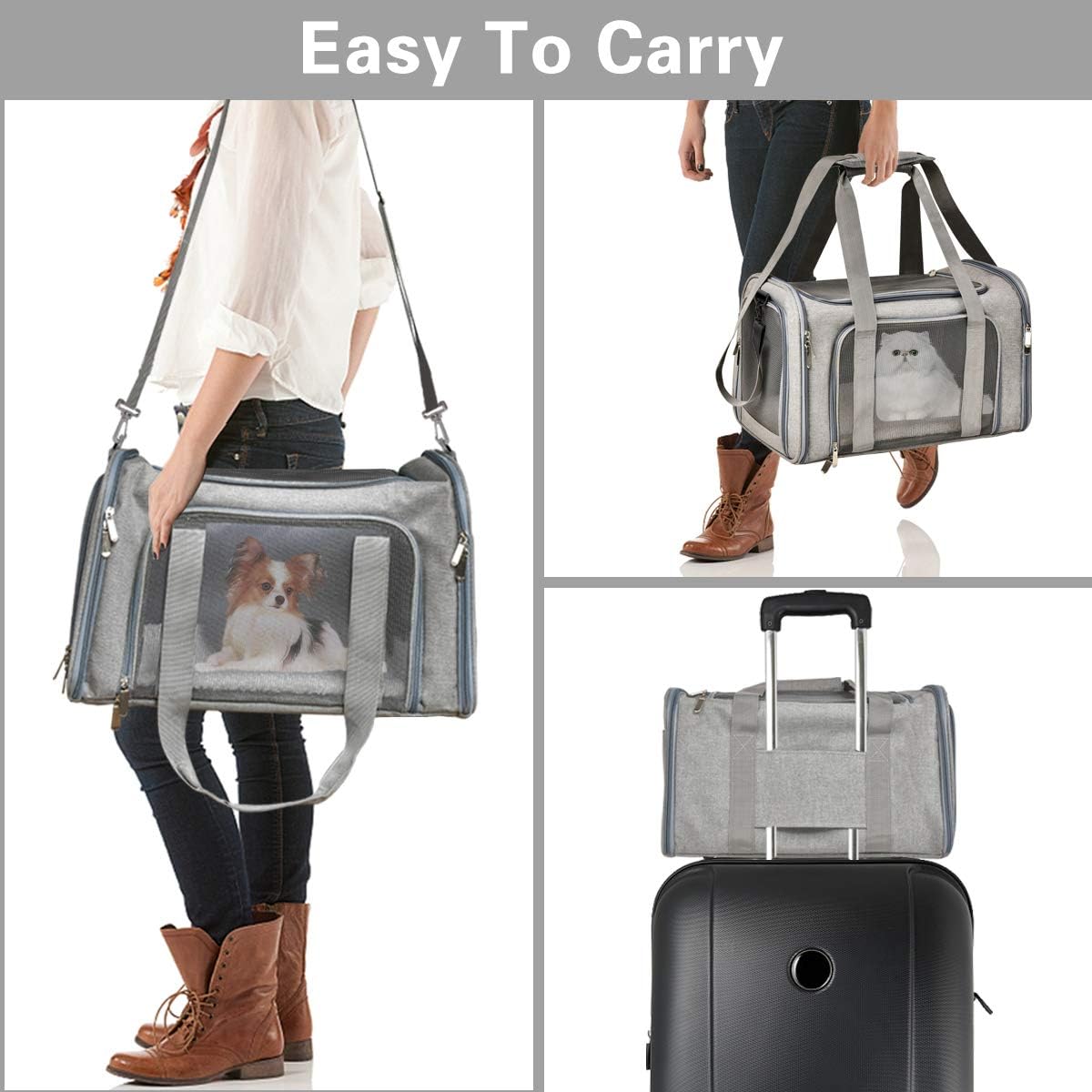 Qlfyuu Cat, Dog Carrier Portable, Soft Sided, | PetNestUK