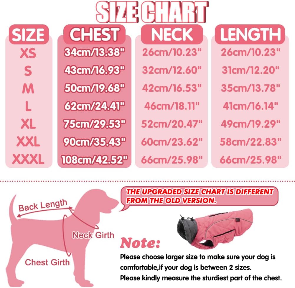 EMUST Winter Dog Coats, Fleece Dog Apparel for | PetNestUK