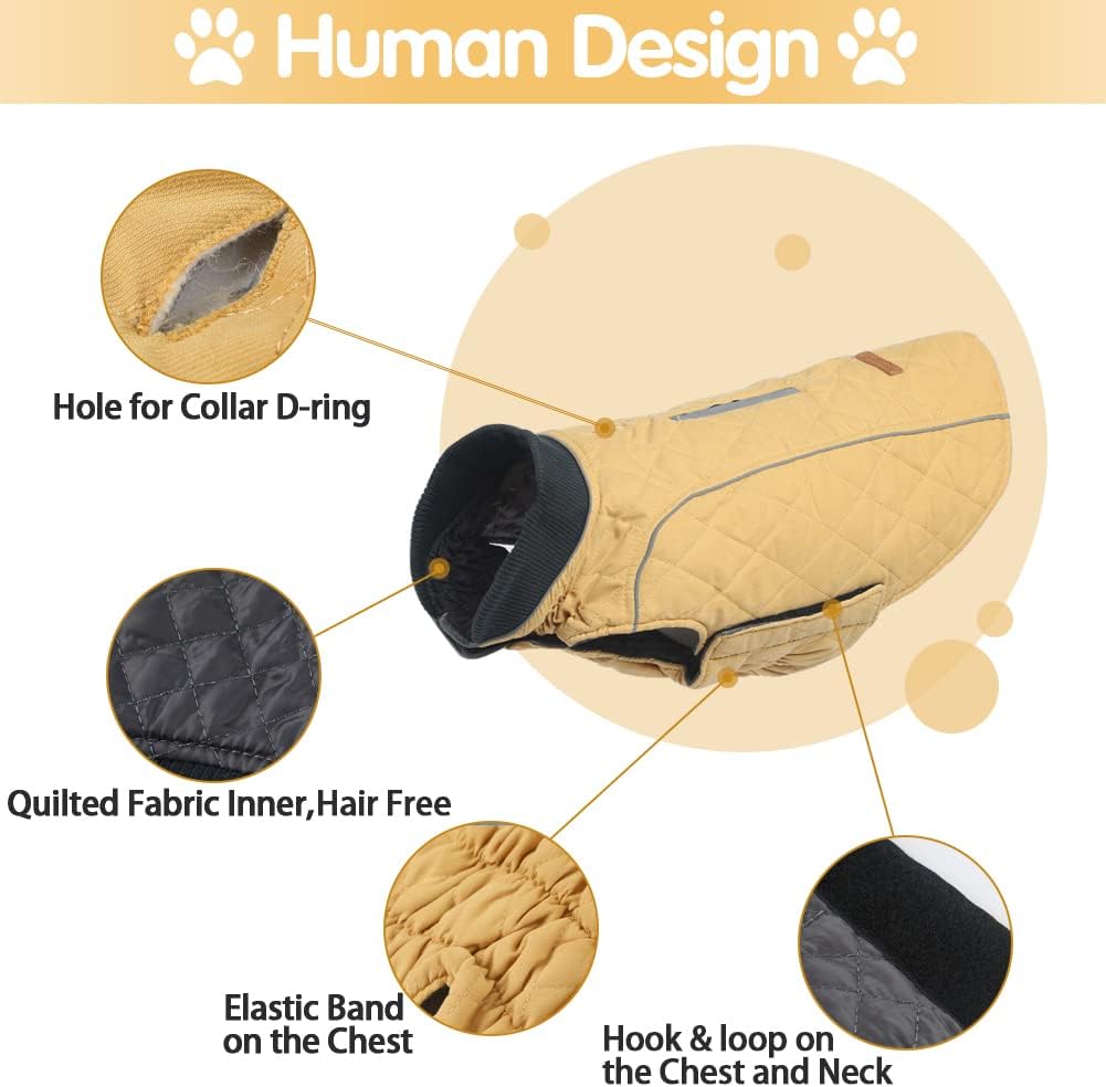 EMUST Fleece-Lined Winter Dog Coat