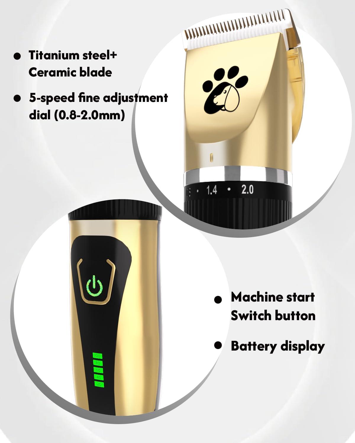 Dog Clippers Cordless, Professional Dog Trimmer, | PetNestUK