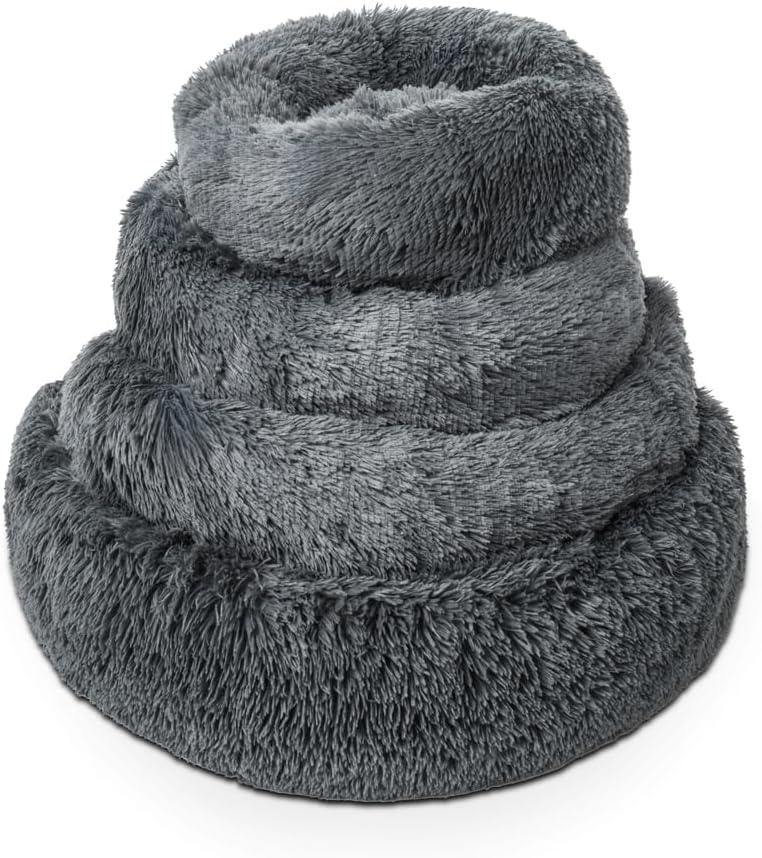 Woof & Whiskers Faux-Fur Donut Pet Bed