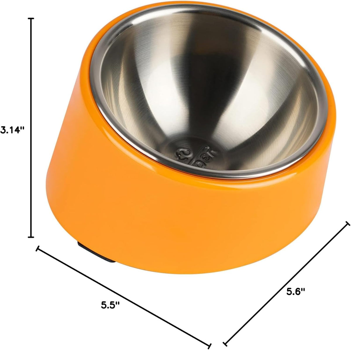 SuperDesign Slanted Stainless-Steel Pet Bowl