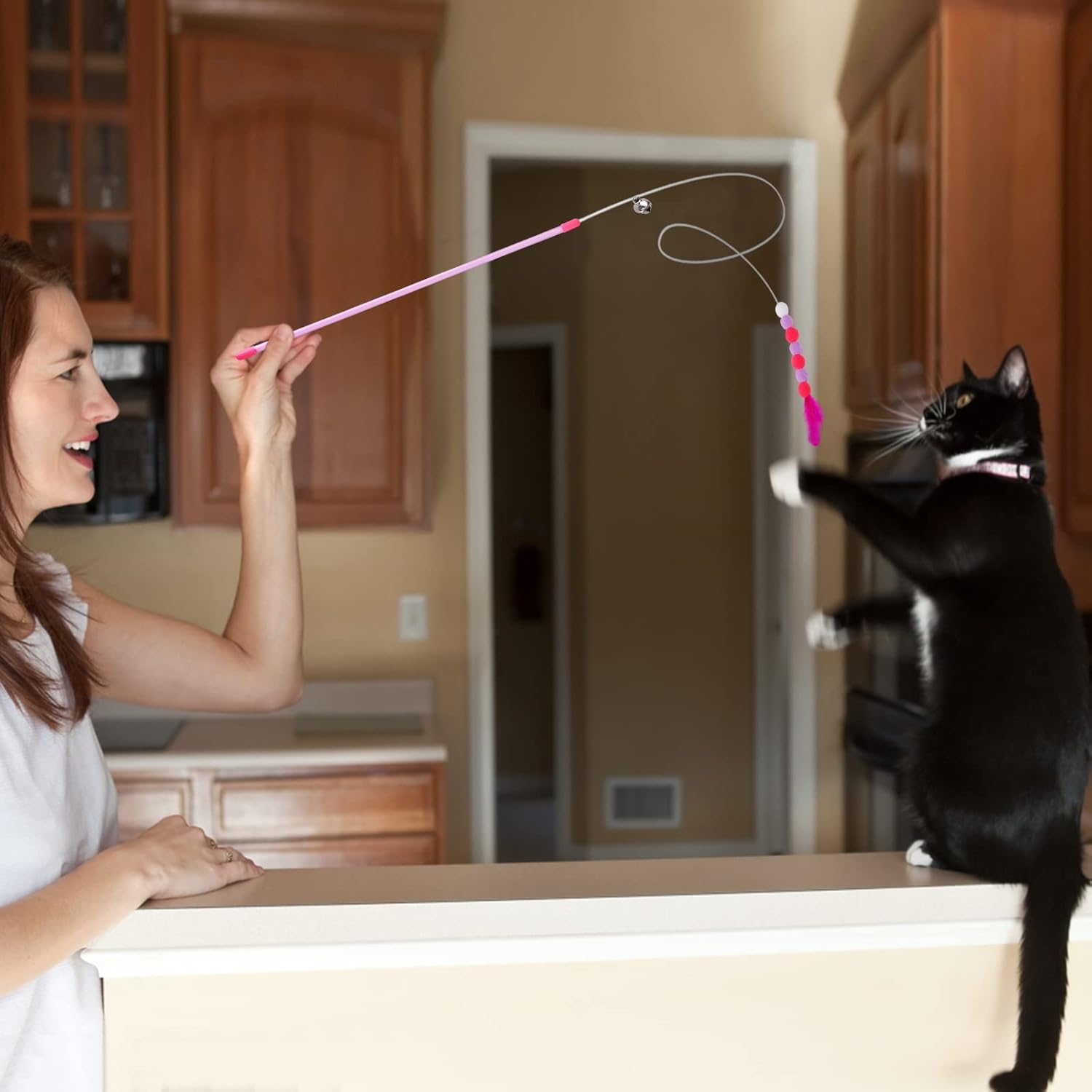 cobee Cat Feather Toys, Soft Cat Wand Toy with | PetNestUK