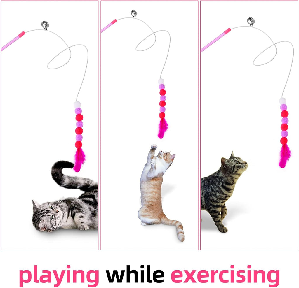 cobee Cat Feather Toys, Soft Cat Wand Toy with | PetNestUK