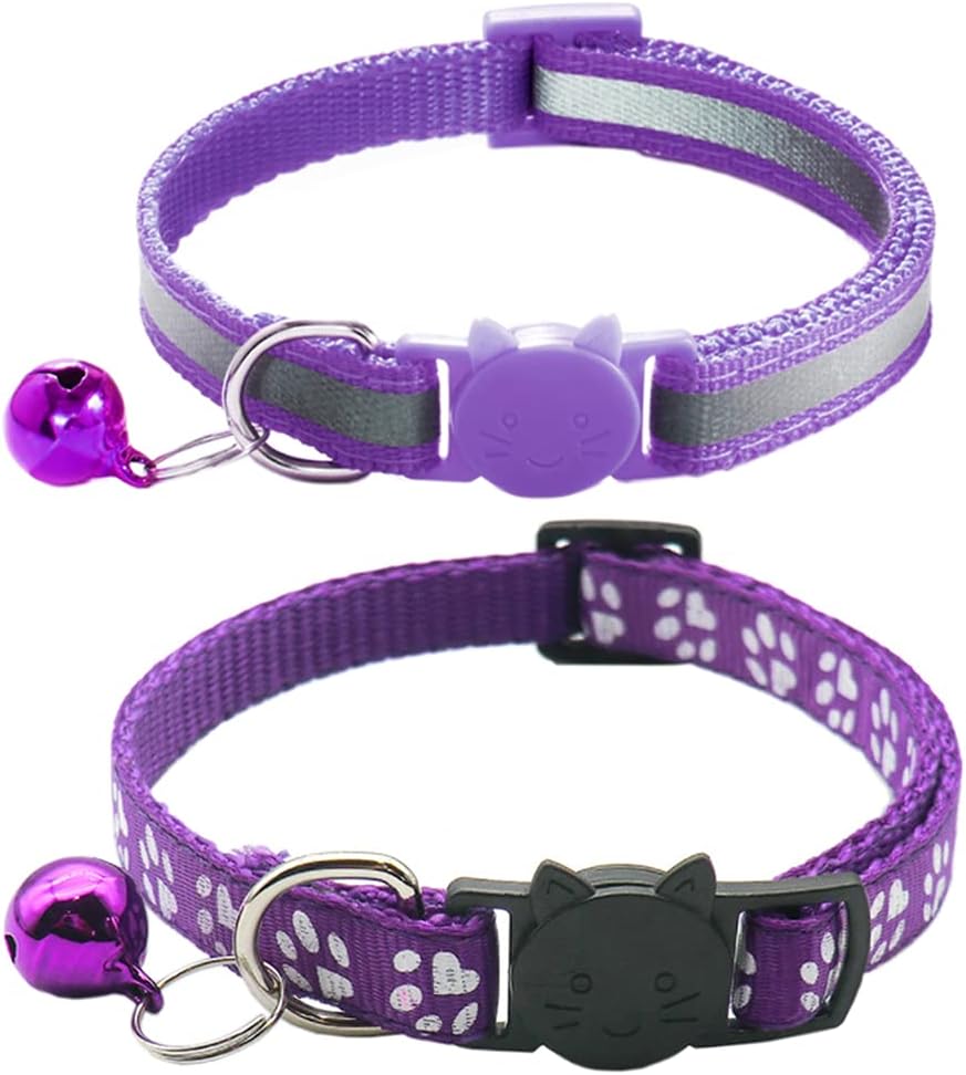 Qinao 2Pack Cat Collars Quick Release Reflective | PetNestUK