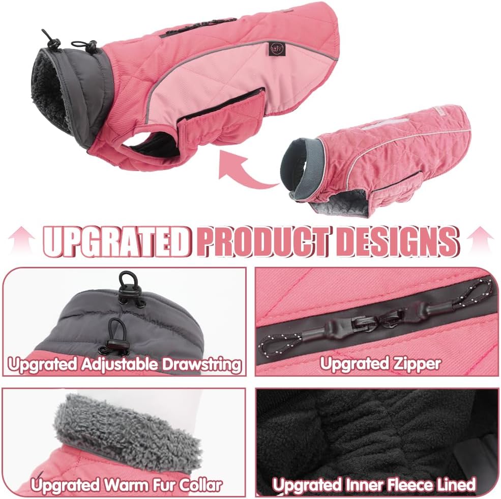 EMUST Fleece-Lined Winter Dog Coat