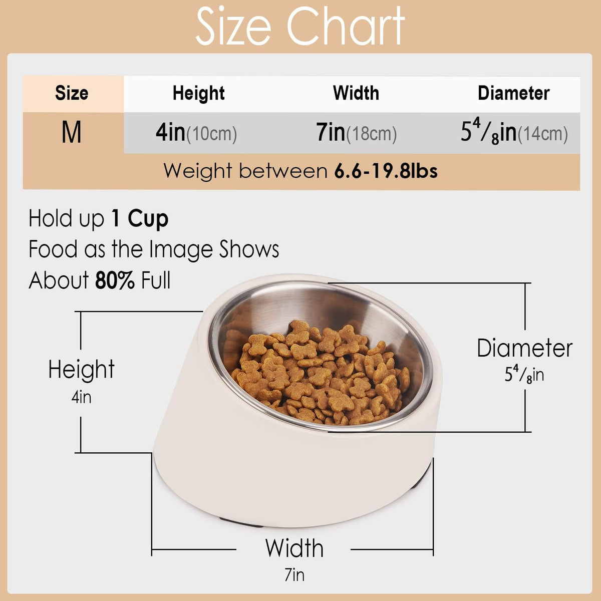 SuperDesign Slanted Stainless-Steel Pet Bowl