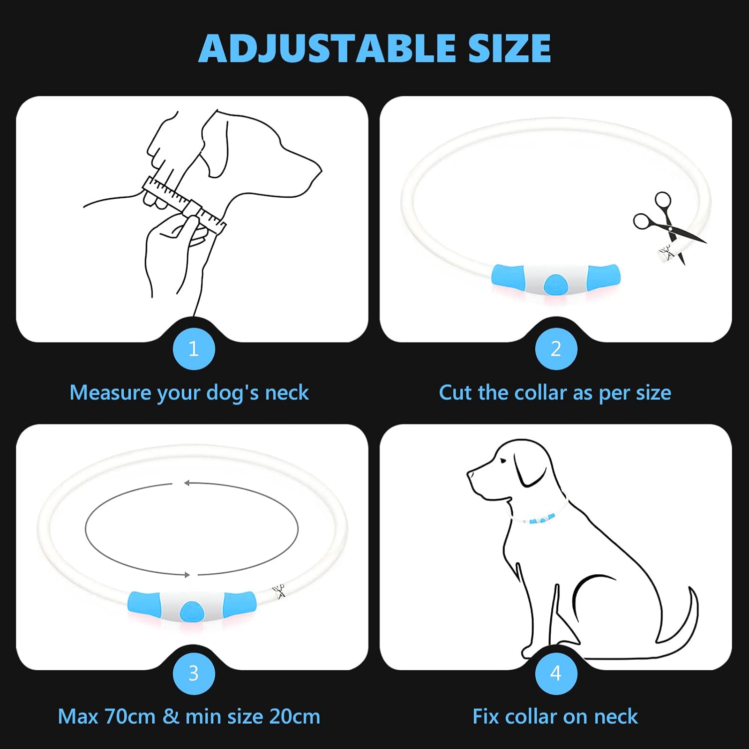 SerDa-Run Light Up Dog Collar, Dog Collar Lights | PetNestUK