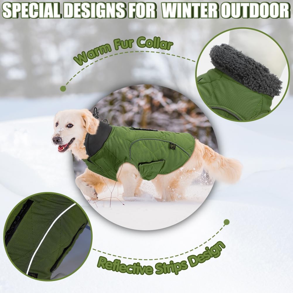 EMUST Winter Dog Coats, Fleece Dog Apparel for | PetNestUK
