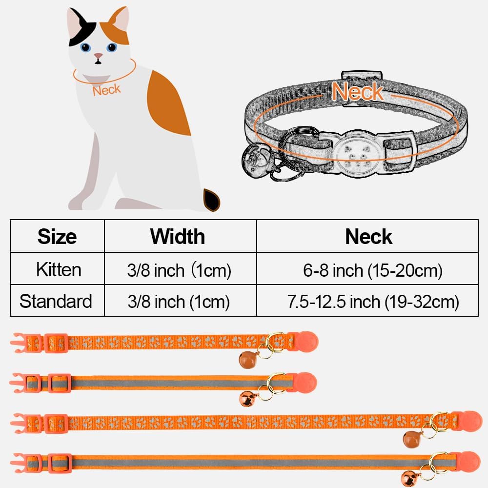 Taglory Reflective Cat Collar with Bell and | PetNestUK