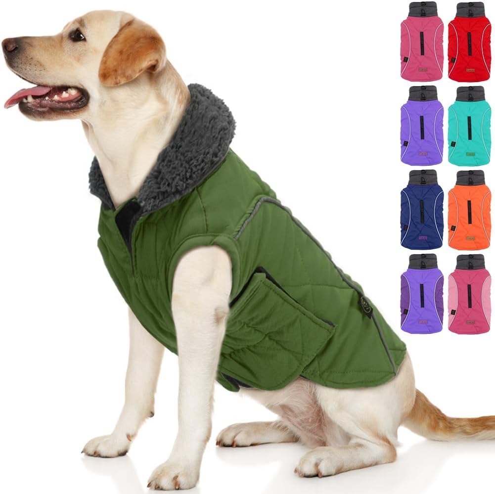 EMUST Winter Dog Coats, Fleece Dog Apparel for | PetNestUK