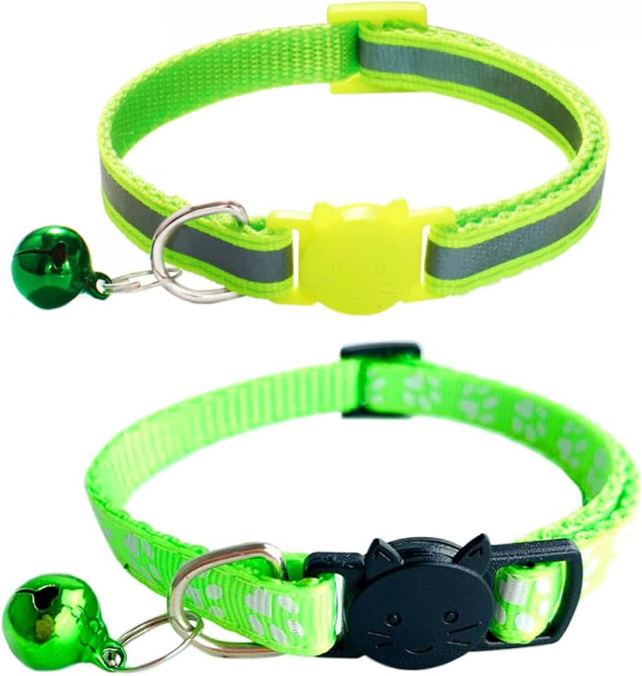 Qinao 2Pack Cat Collars Quick Release Reflective | PetNestUK