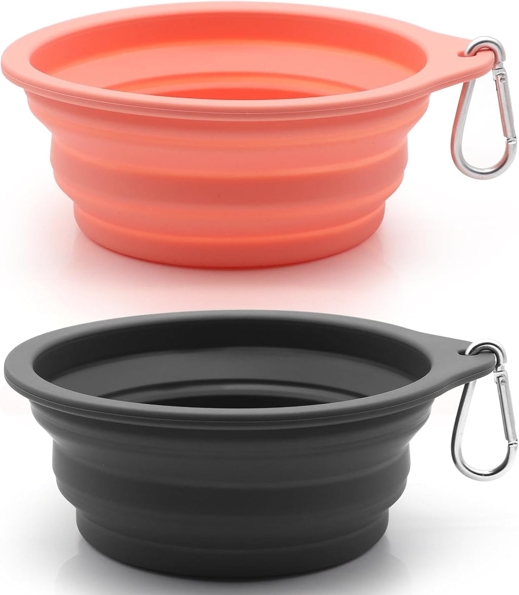 SLSON Collapsible Pet Travel Bowls, Pack of 2