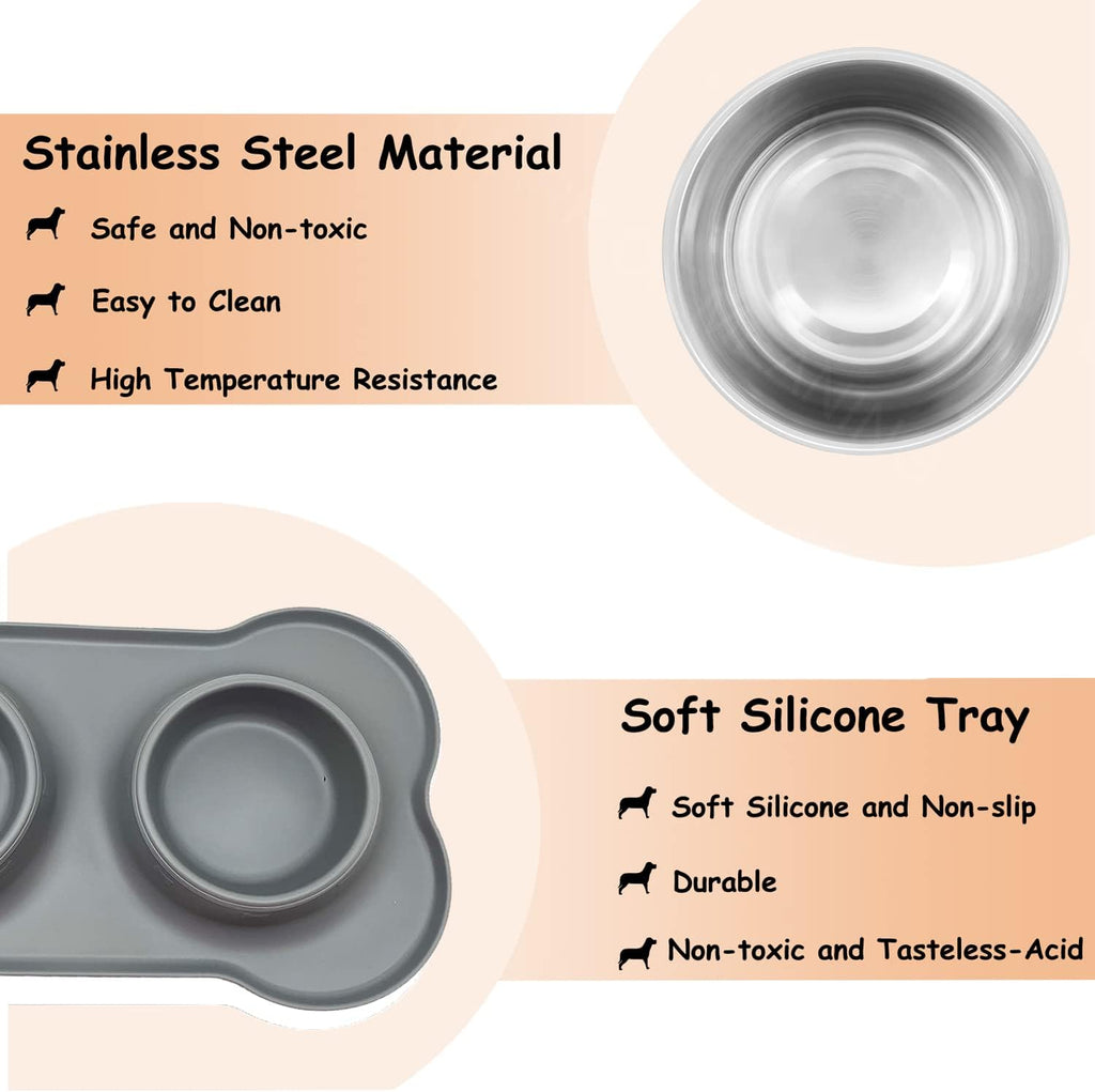 Dog Bowls, Puppy Bowl YOKA Double Stainless | PetNestUK