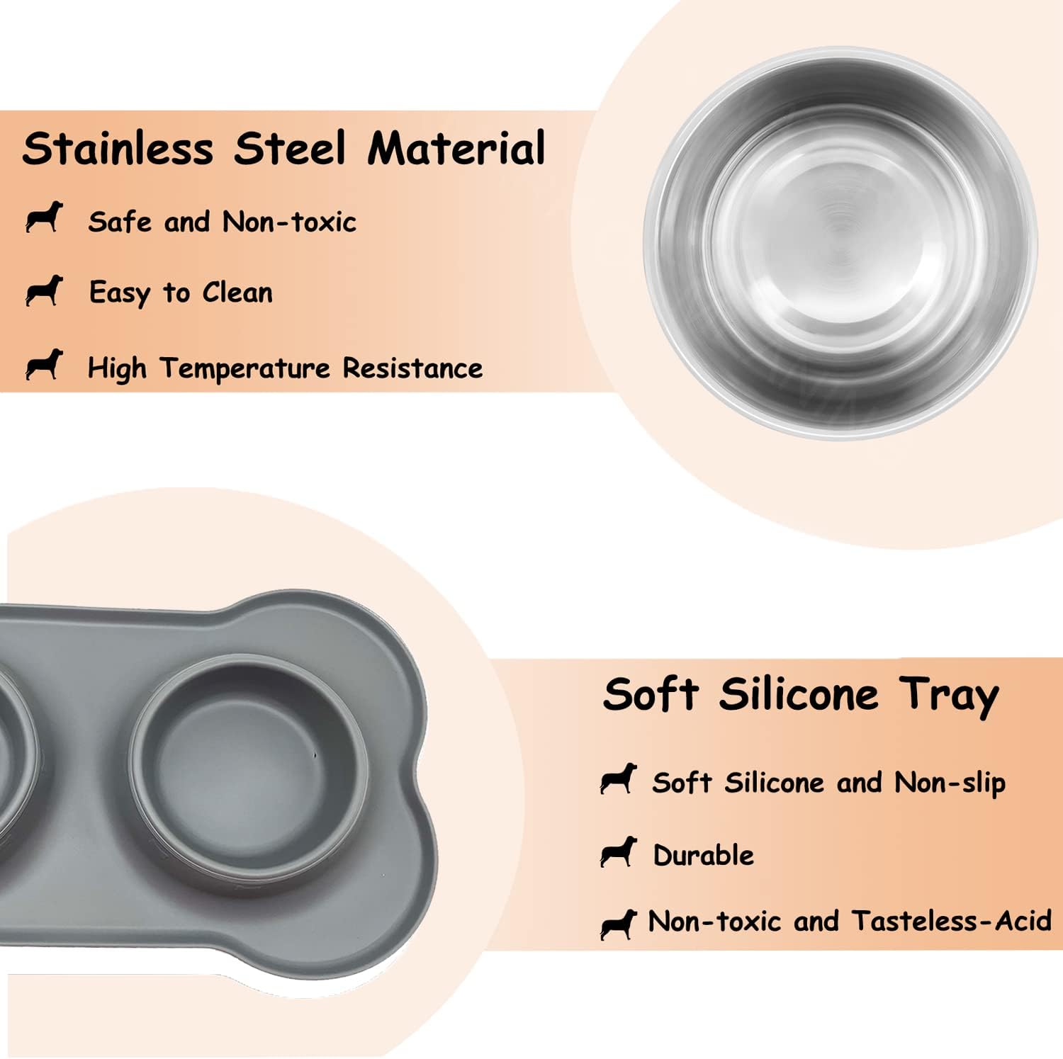 Dog Bowls, Puppy Bowl YOKA Double Stainless | PetNestUK