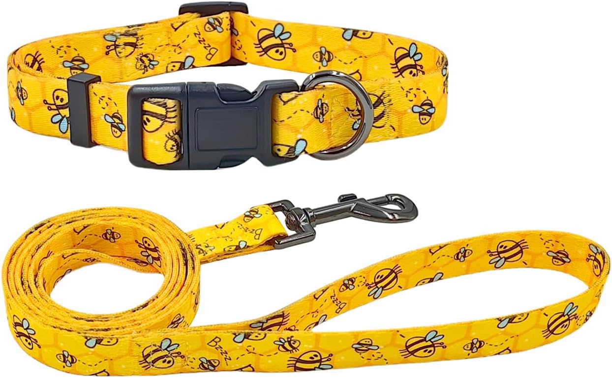 Olahibi Daisy Pattern Dog Collar and Leash | PetNestUK
