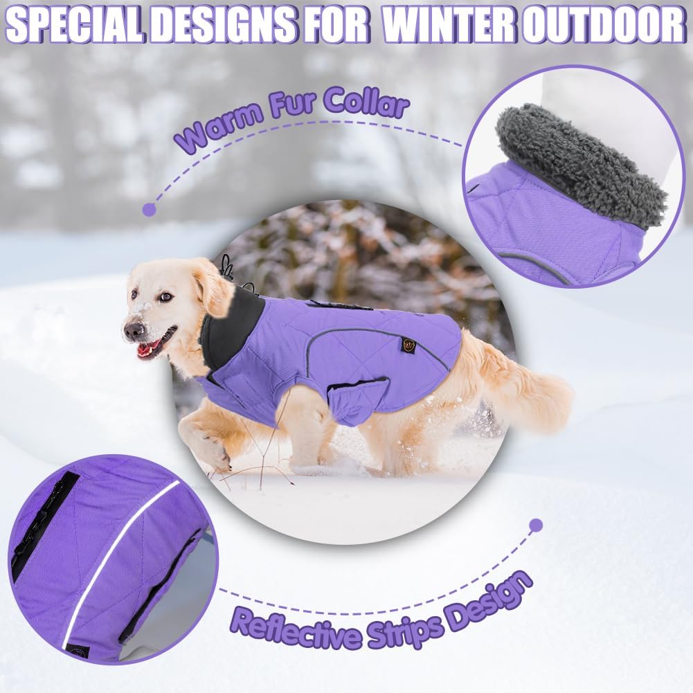 EMUST Winter Dog Coats, Fleece Dog Apparel for | PetNestUK