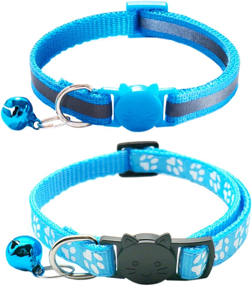 Qinao 2Pack Cat Collars Quick Release Reflective | PetNestUK