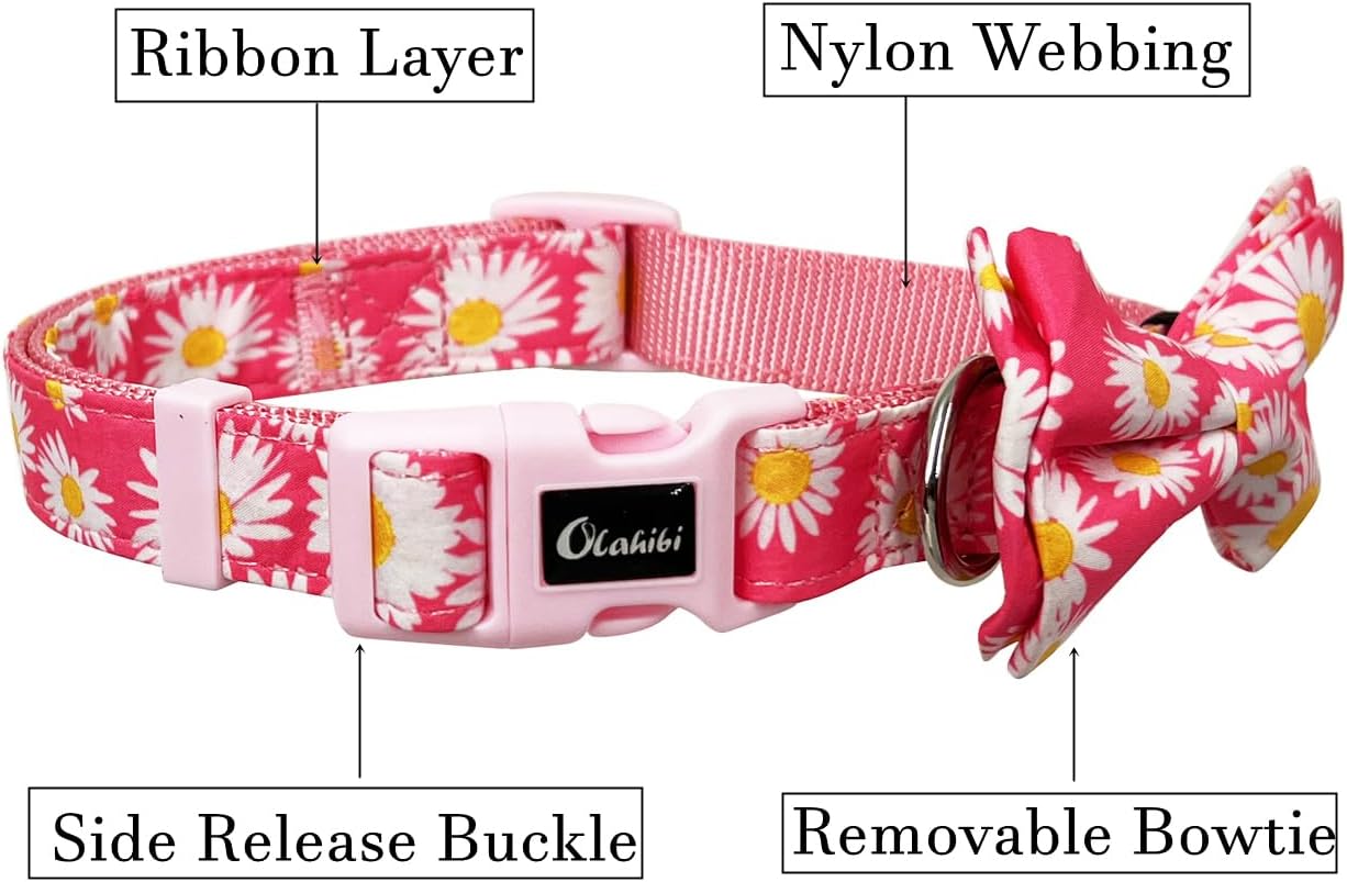 Olahibi Daisy Pattern Dog Collar and Leash | PetNestUK