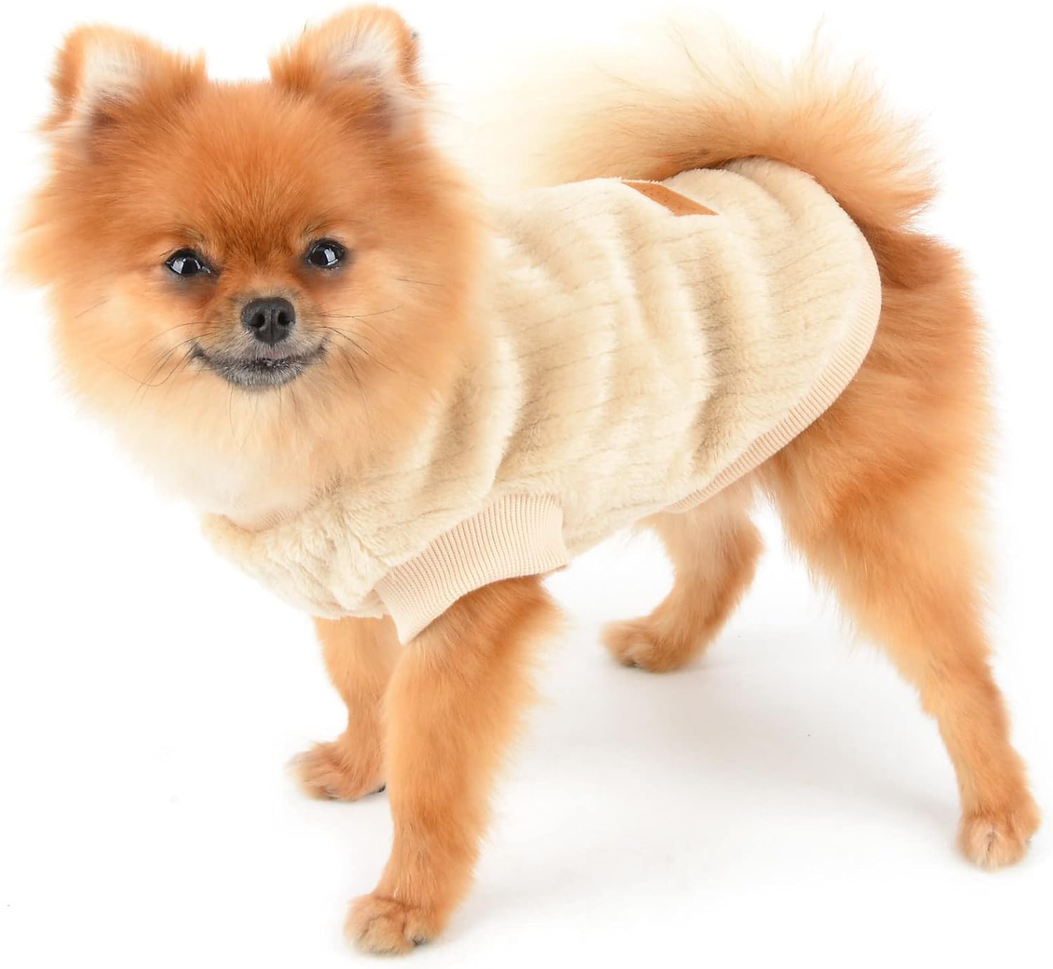 SMALLLEE_LUCKY_STORE Pet Ribbed Fleece Jumpers | PetNestUK
