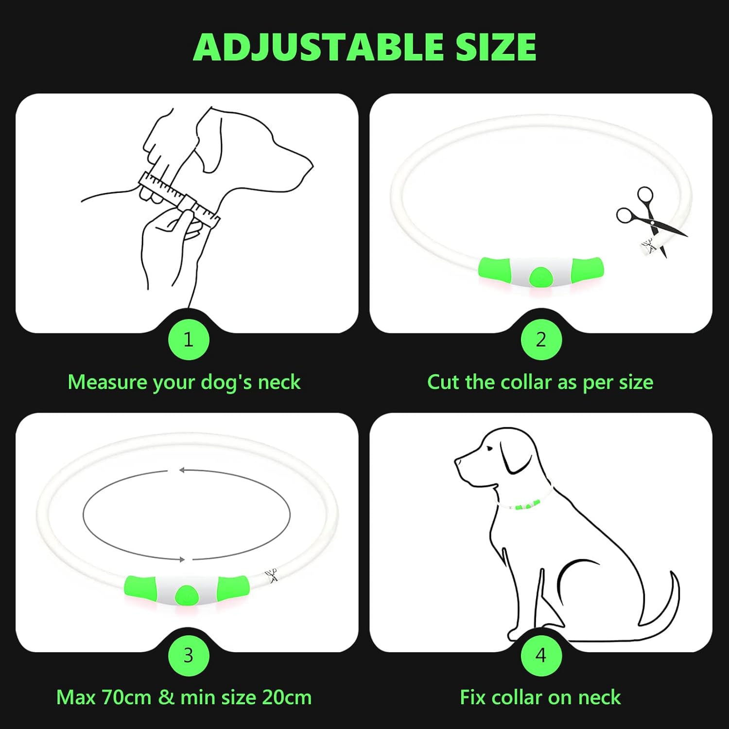 SerDa-Run Light Up Dog Collar, Dog Collar Lights | PetNestUK