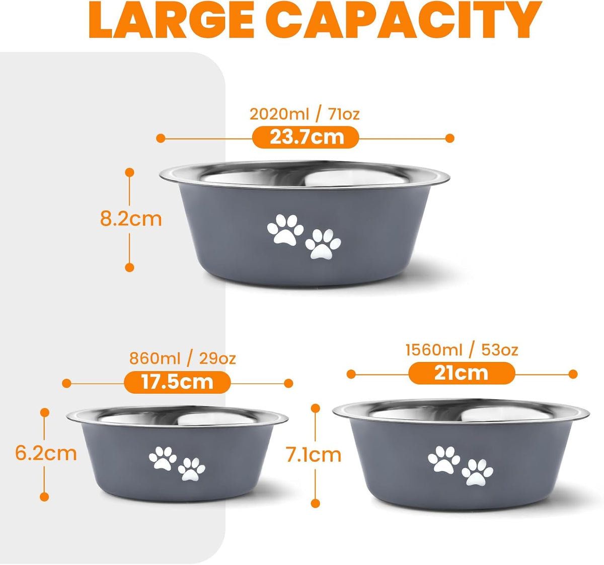PETTOM Stainless-Steel Dog Bowls, Pack of 2