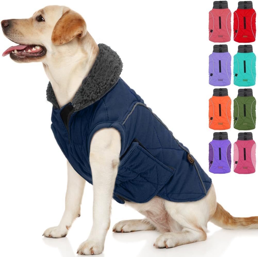 EMUST Winter Dog Coats, Fleece Dog Apparel for | PetNestUK