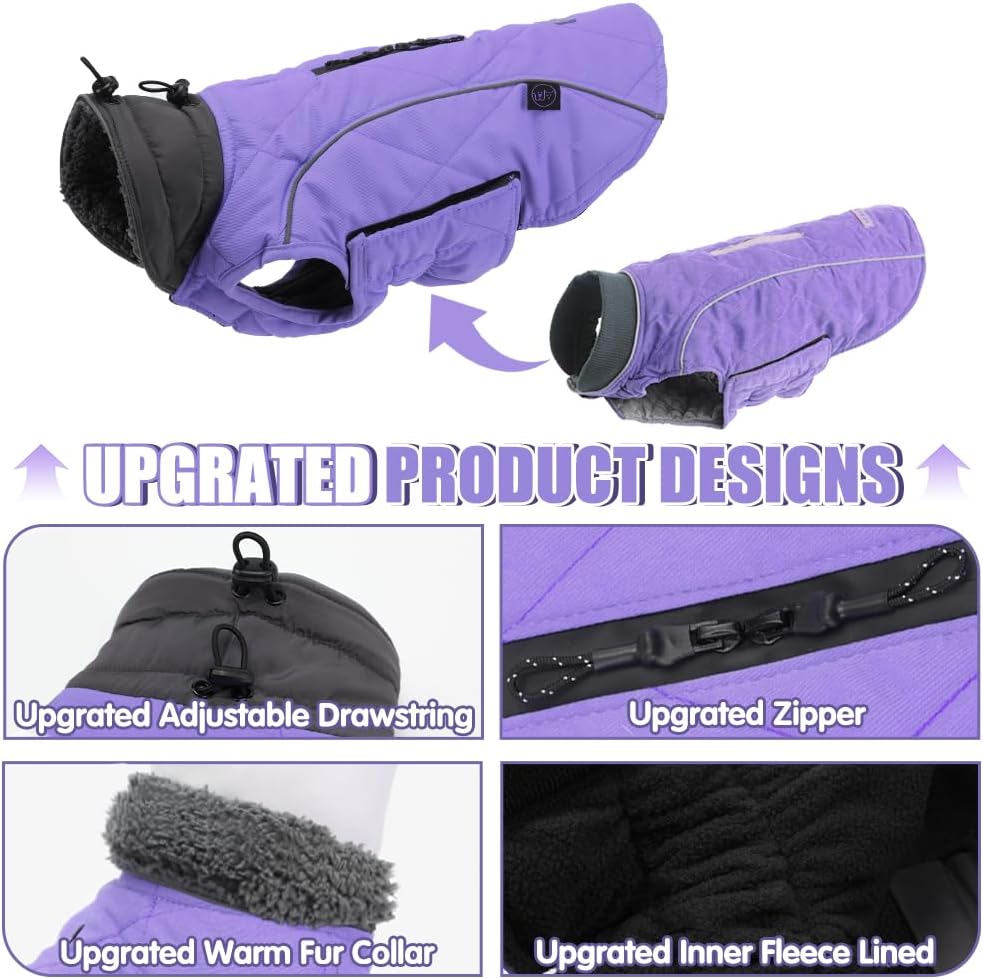 EMUST Fleece-Lined Winter Dog Coat