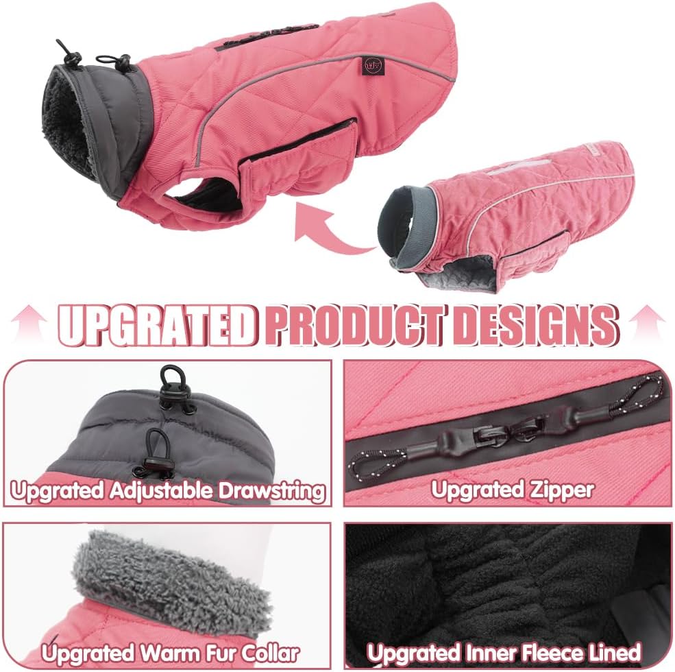 EMUST Winter Dog Coats, Fleece Dog Apparel for | PetNestUK