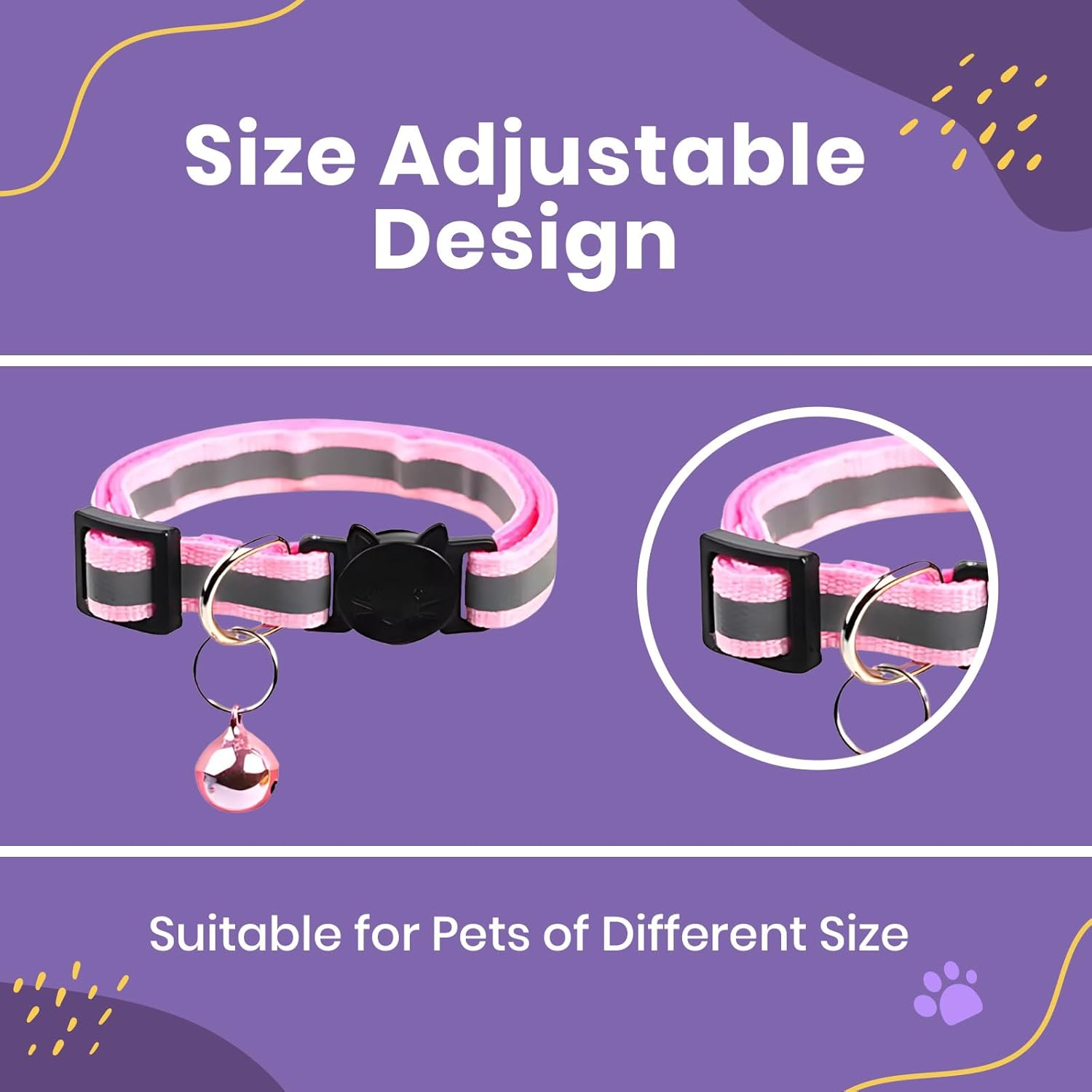 Reflective Cat Collars with Bells- Quick Release | PetNestUK