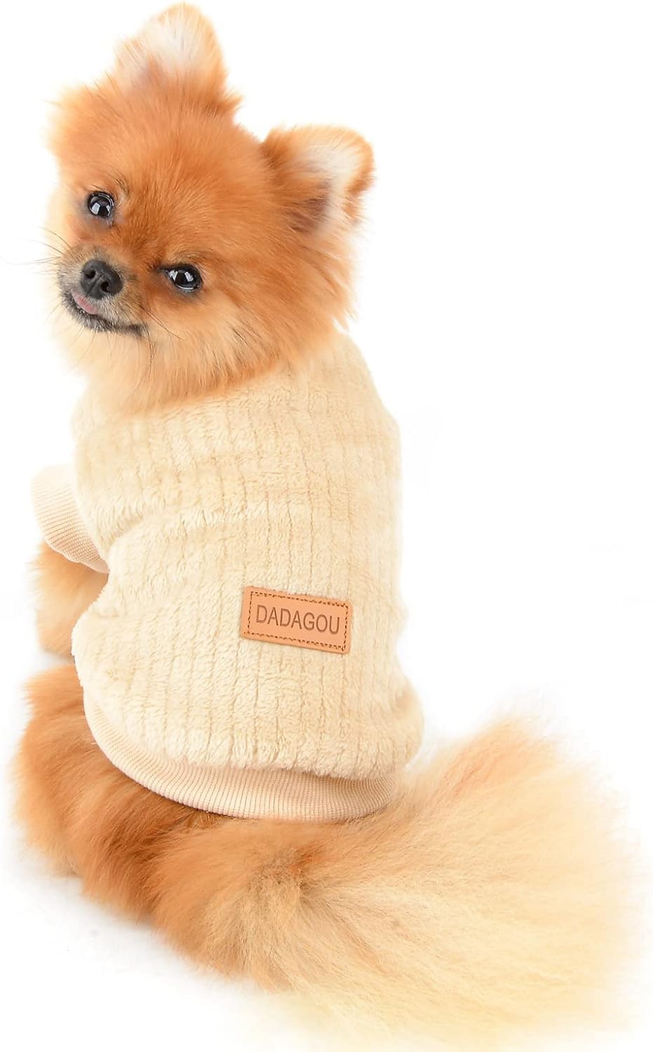 SMALLLEE_LUCKY_STORE Pet Ribbed Fleece Jumpers | PetNestUK