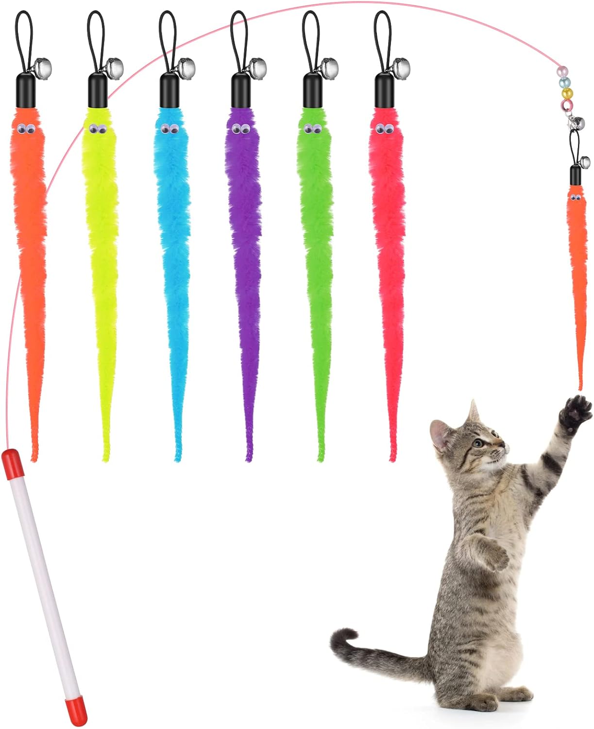 cobee Cat Feather Toys, Soft Cat Wand Toy with | PetNestUK