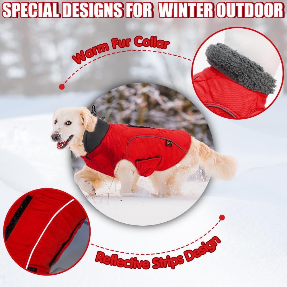 EMUST Winter Dog Coats, Fleece Dog Apparel for | PetNestUK