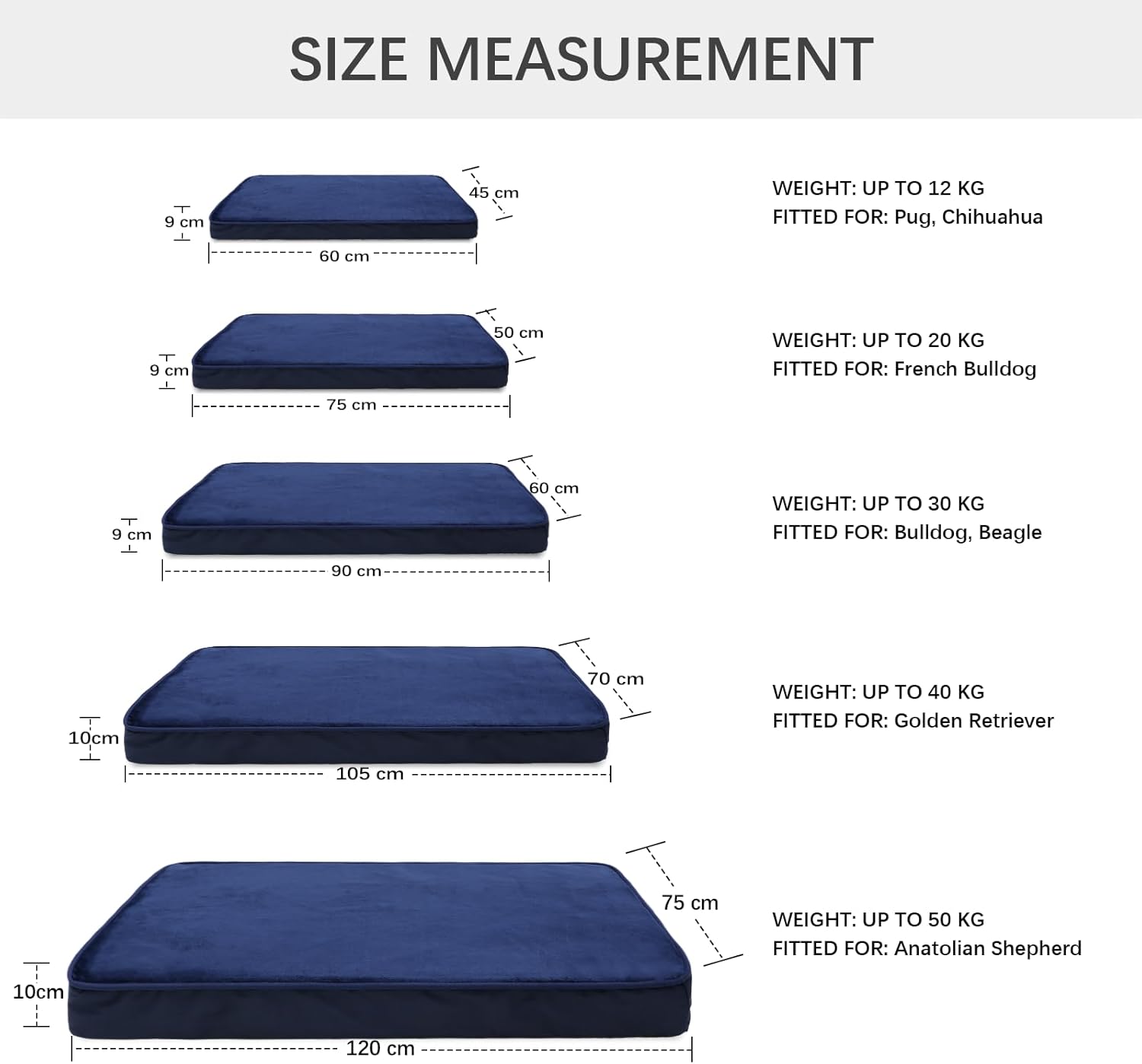 Jaspuriea Orthopedic Dog Beds Washable with | PetNestUK