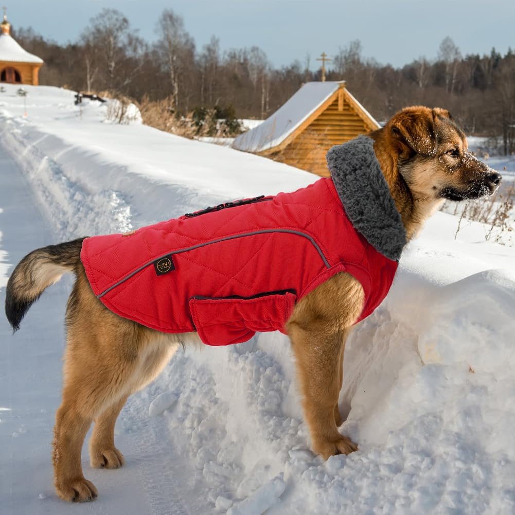 EMUST Winter Dog Coats, Fleece Dog Apparel for | PetNestUK